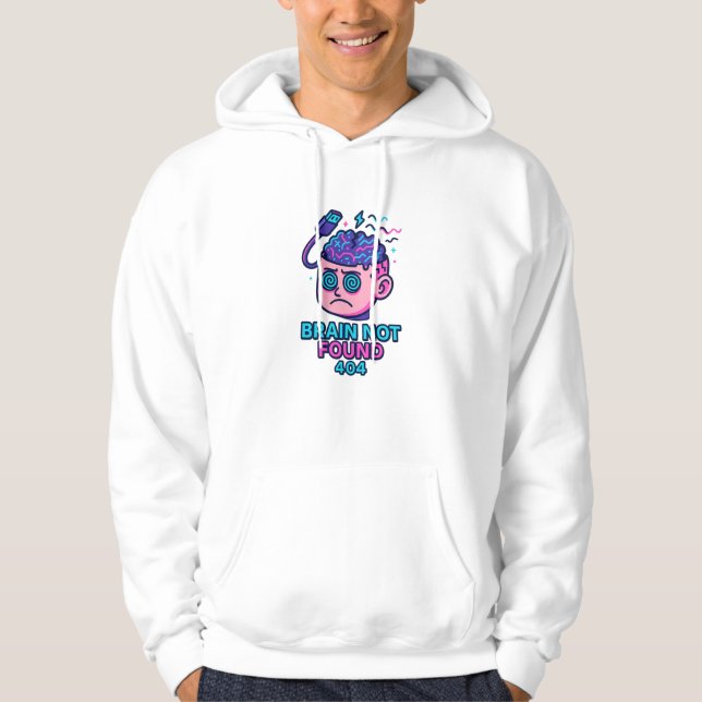 Brain Not Found – WiFi Error Head Hoodie (Front)