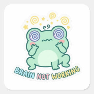 Brain Not Working Frog Sticker Cute Confused Frog