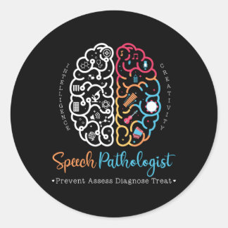Brain Of A Speech Pathologist Speech Language Ther Classic Round Sticker