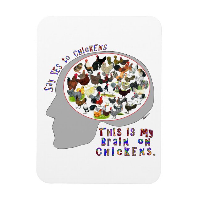 Brain On Chickens Magnet (Vertical)