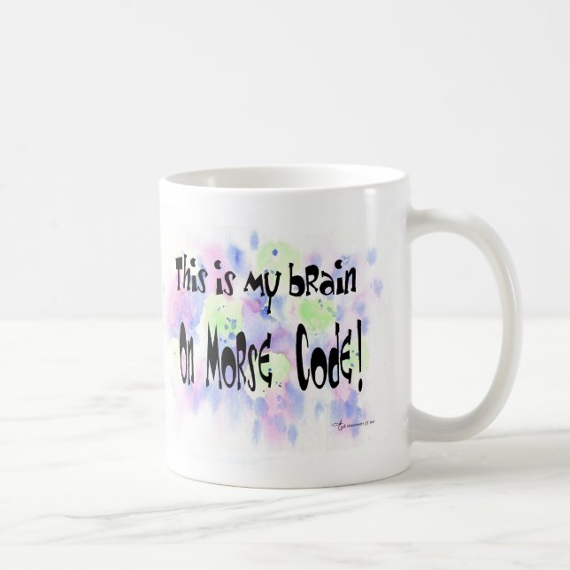 Brain on Morse Code Coffee Mug (Right)