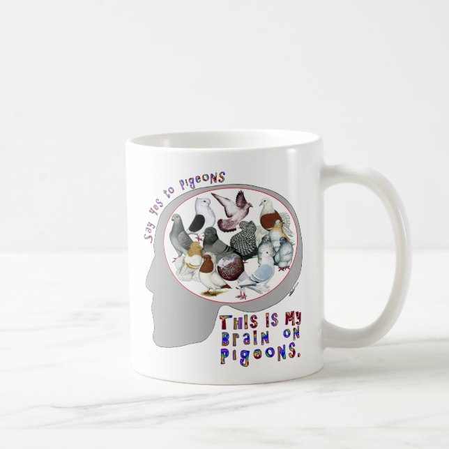 Brain On Pigeons Coffee Mug (Right)