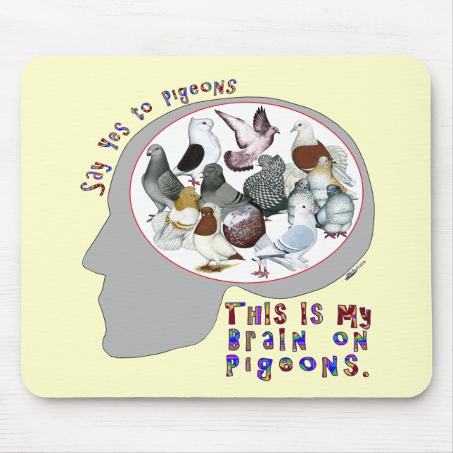 Brain On Pigeons Mouse Mat (Front)