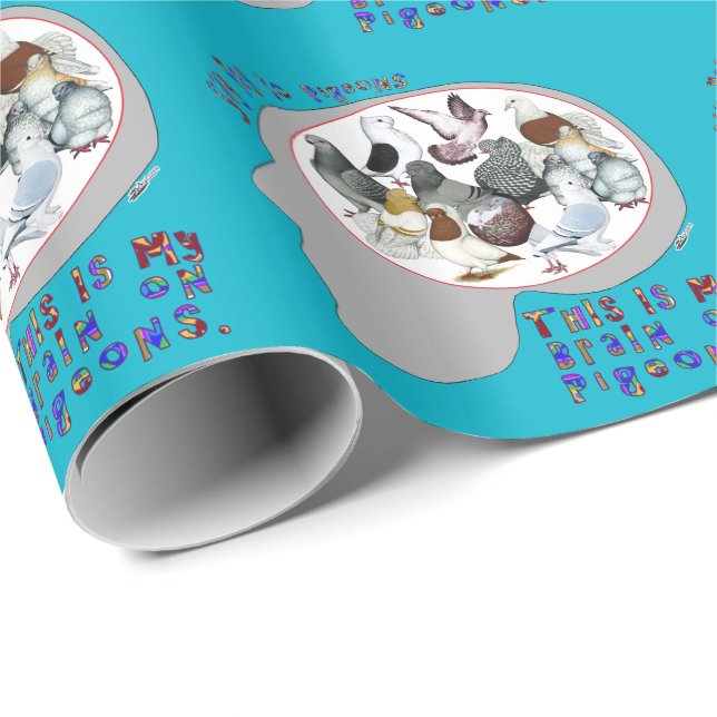 Brain On Pigeons Wrapping Paper (Roll Corner)