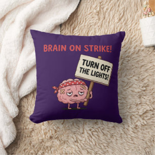 Brain on Strike — Turn Off the Lights Cushion