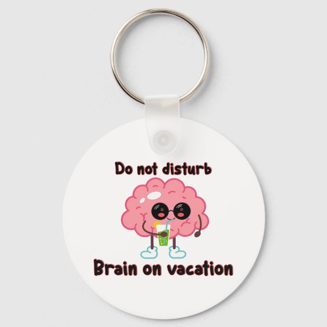  Brain on Vacation Key Ring (Front)