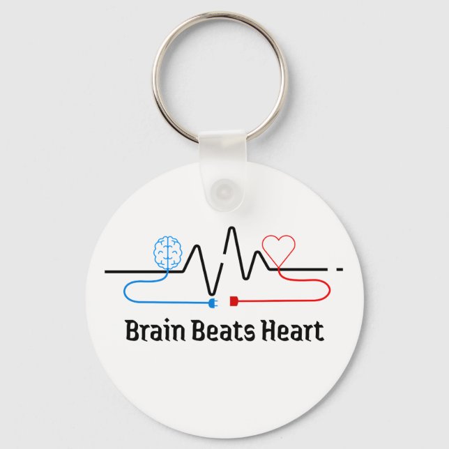 Brain Over Heart Keychain (Front)