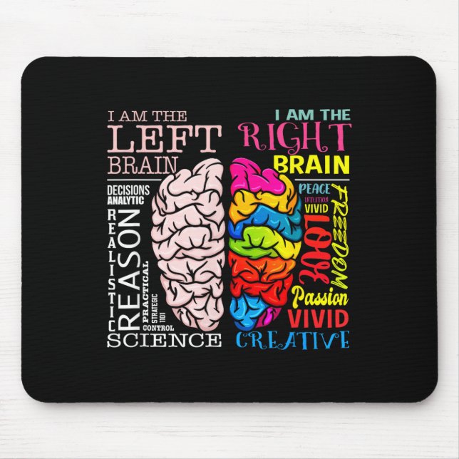 Brain Parts Left and Right Brain Neuroscience Mouse Mat (Front)