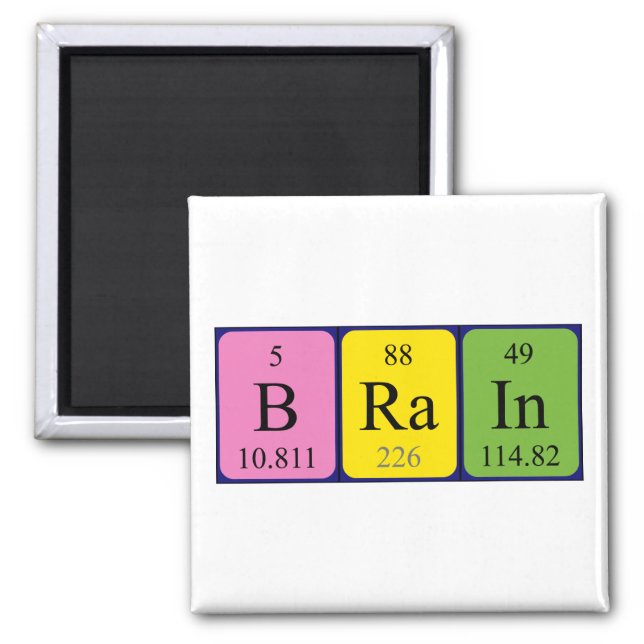 Brain periodic table name magnet (Front)