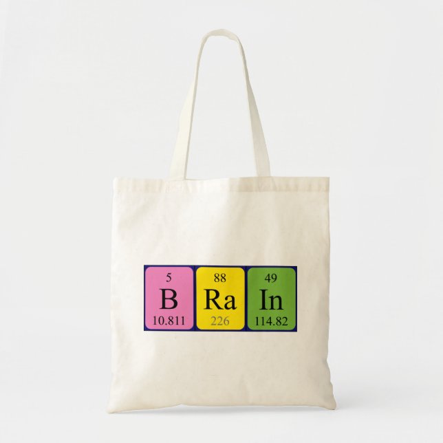 Brain periodic table name tote bag (Front)