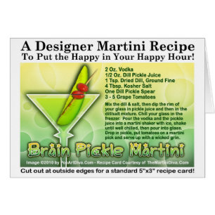 Brain Pickle Halloween Martini Recipe Card