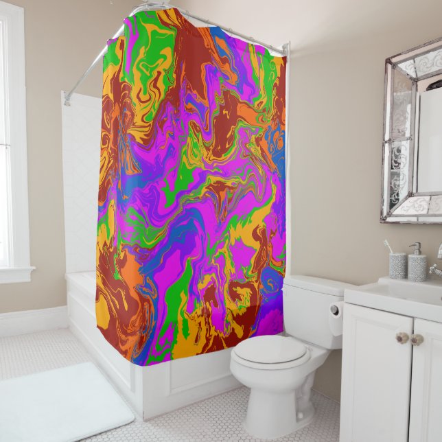 Brain Porridge in Abstract Shower Curtain (In Situ)