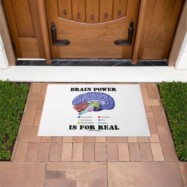 Brain Power Is For Real Brain Anatomy Attitude Doormat (Outdoor)