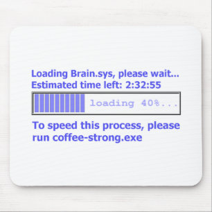 Brain Progress Bar Strong Coffee Geek Humour Mouse Mat