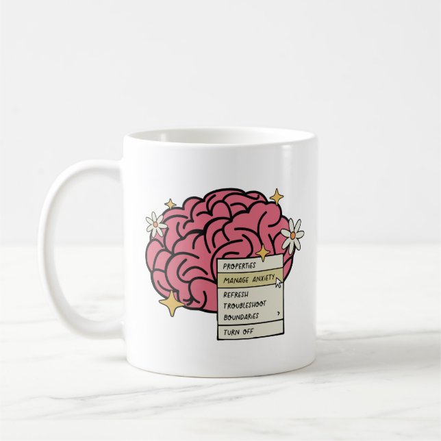 Brain properties mange anxiety  coffee mug (Left)