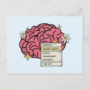 Brain properties mange anxiety  postcard