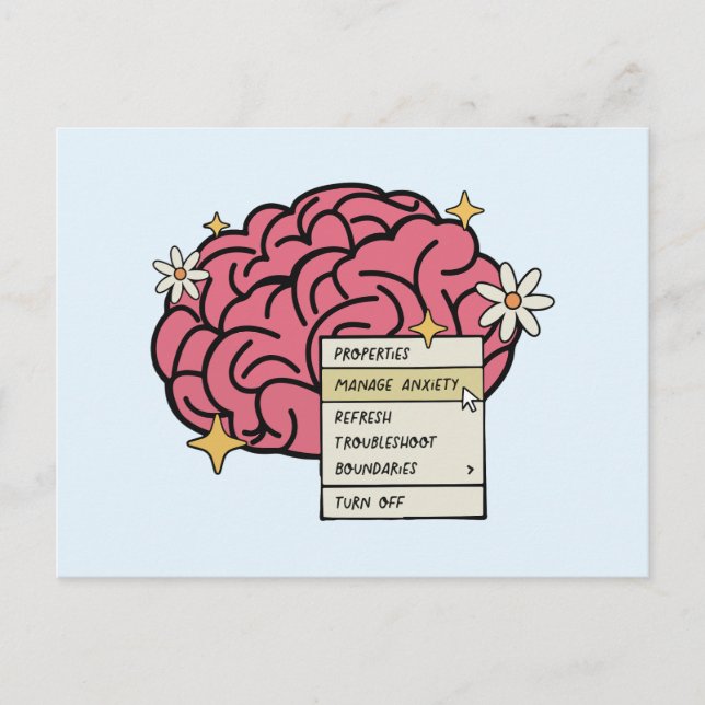 Brain properties mange anxiety  postcard (Front)