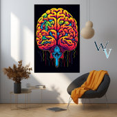 Brain Psychedelic Art Poster