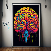 Brain Psychedelic Art Poster
