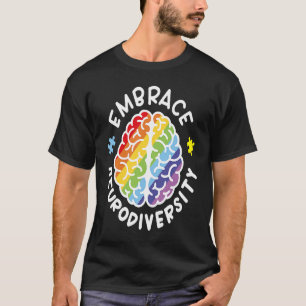 Brain Puzzle Piece Autism Awareness Embrace Neurod T-Shirt