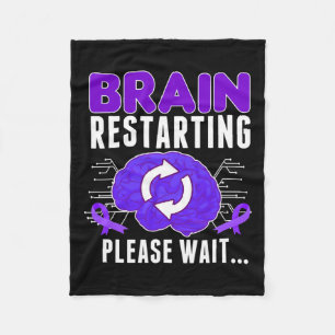 Brain Restarting - Epilepsy Purple Ribbon Men Fleece Blanket