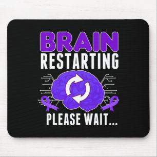 Brain Restarting - Epilepsy Purple Ribbon Men  Mouse Mat