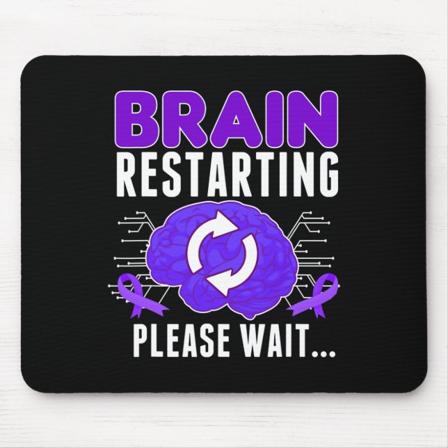 Brain Restarting - Epilepsy Purple Ribbon Men  Mouse Mat (Front)