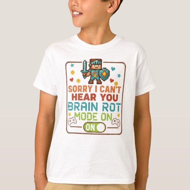 Brain Rot Mode On Gamer  T-Shirt (Front)