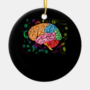 Brain Science And Art Neuroscience Neurologist Ceramic Tree Decoration