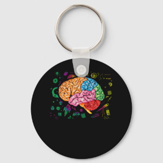 Brain Science And Art Neuroscience Neurologist Key Ring