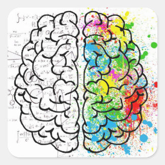 brain series square sticker