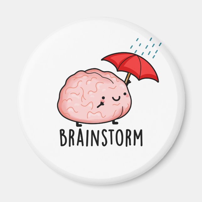Brain Storm Funny Anatomy Pun  Magnet (Front)