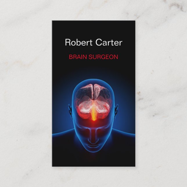 Brain Surgeon / Psychologist Clinic Doctor Medical Business Card (Front)