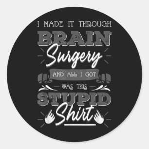 Brain Surgery Fighter Brain Cancer Tumour Warrior  Classic Round Sticker