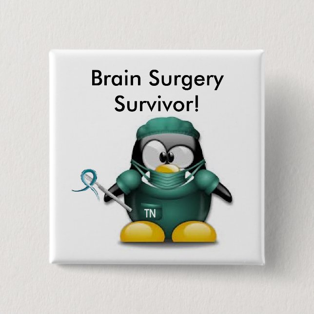 Brain Surgery Survivor Button (Front)