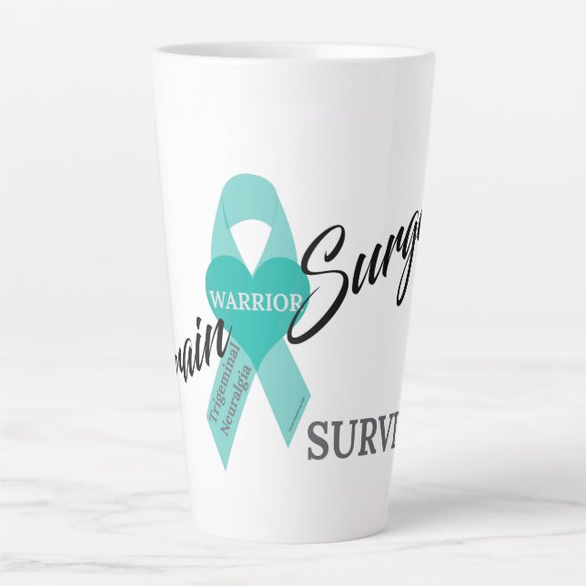 Brain Surgery Survivor -Trigeminal Neuralgia Heart Latte Mug (Front)