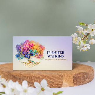 Brain Tree of life - Colourful Flow Business Card