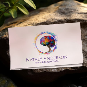 Brain Tree of life - Colourful Foliage Business Card