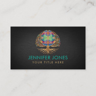 Brain Tree of life - Colourful Leaves Business Card