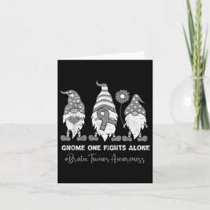Brain Tumor Awareness Gnome Brain Cancer Gray Ribb Card