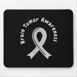Brain tumor awareness ribbon in may wear gray mouse mat
