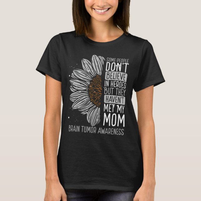 Brain Tumor Awareness Ribbon Mom Warrior T-Shirt (Front)
