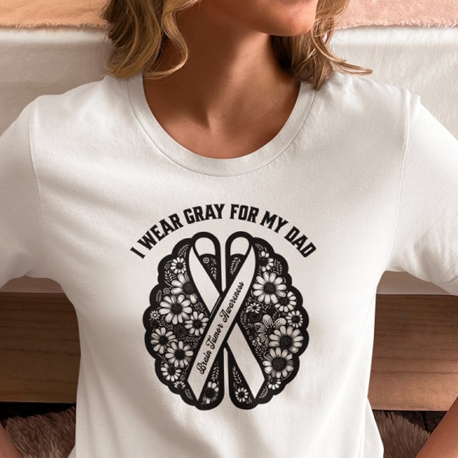 Brain Tumor Awareness Support Cancer Gift for Dad T-Shirt (Creator Uploaded)