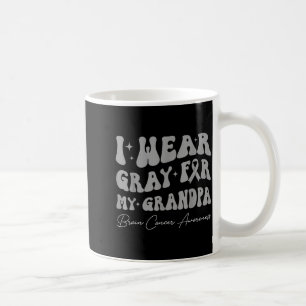 Brain tumor awareness wear gray for grandpa coffee mug