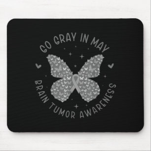 Brain tumor awareness wear gray in may strong mouse mat