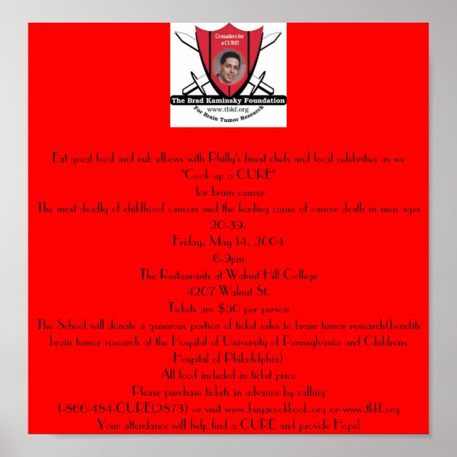 Brain Tumor Benefit Poster (Front)