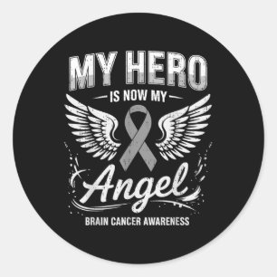 Brain Tumor Remembrance Gray Ribbon Memorial Famil Classic Round Sticker