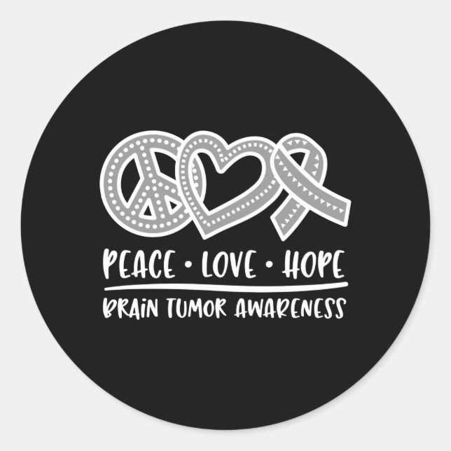 Brain Tumour Awareness, brain tumour Classic Round Sticker (Front)