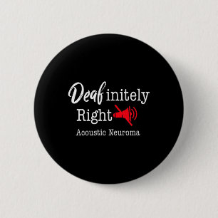 Brain Tumour Awareness Grey Ribbon Deafinitely Rig 6 Cm Round Badge