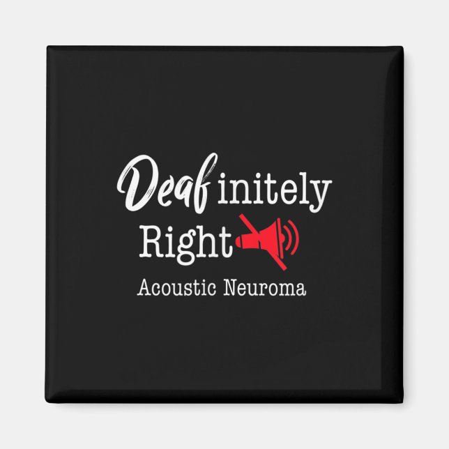 Brain Tumour Awareness Grey Ribbon Deafinitely Rig Magnet (Front)
